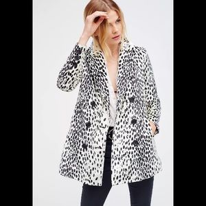 Free People Leopard Dalmatian Print Fur Soft Blazer Coat Size Large